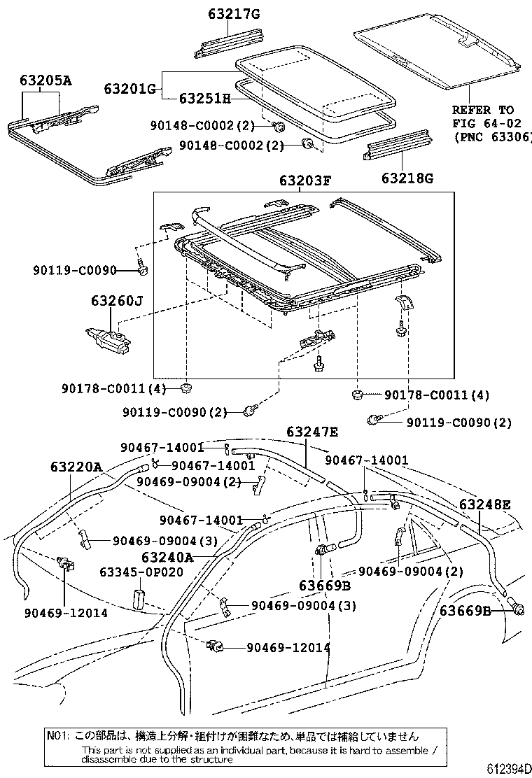 63103-0P010 REINFORCEMENT, ROOF PANEL, NO.2 product image