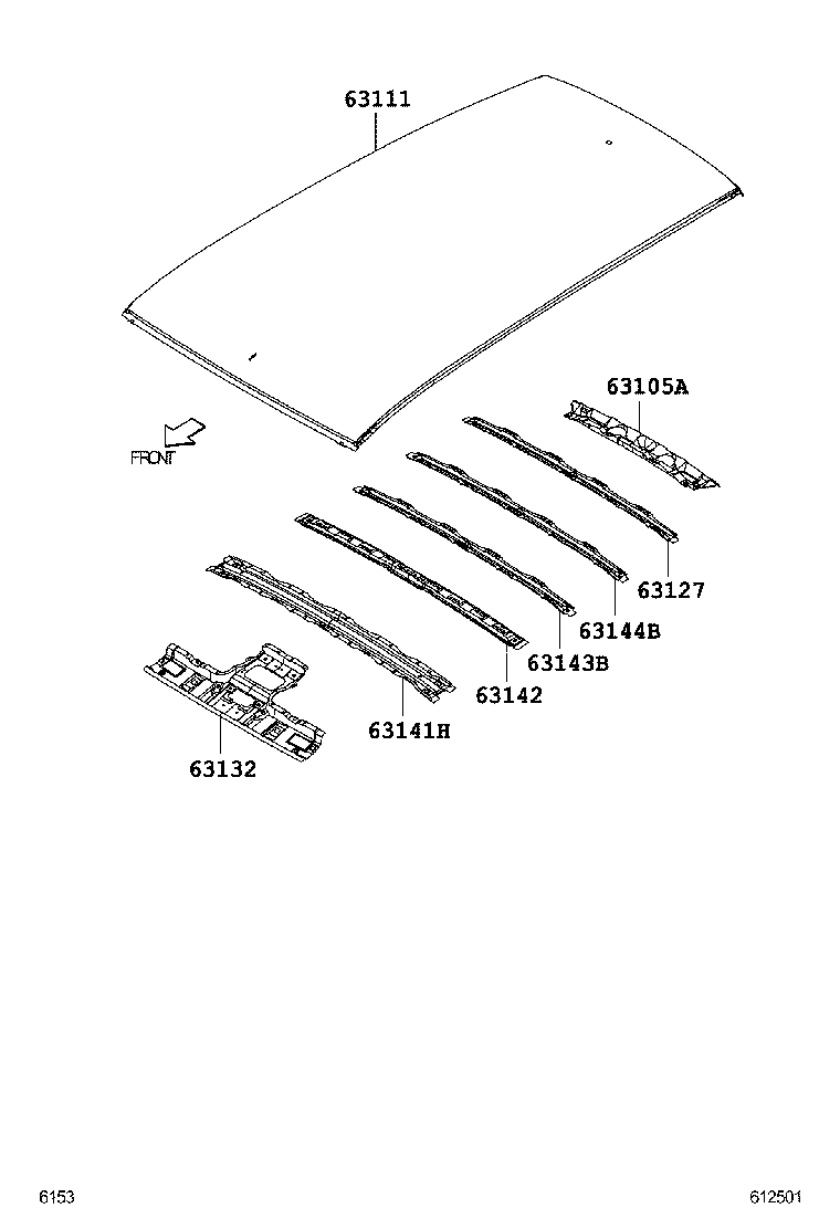 63435-B4010 SEAL, ROOF CARRIER, NO.1 RH product image
