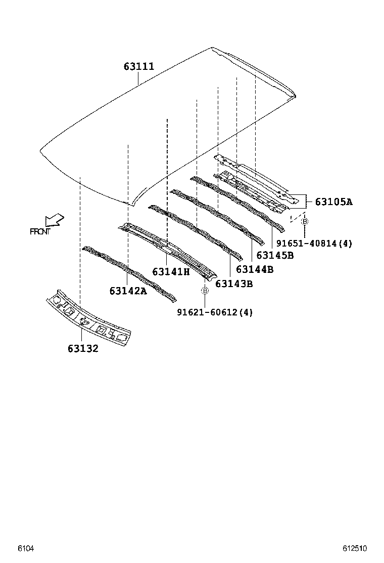 63132-B1020 PANEL, WINDSHIELD HEADER, INNER product image