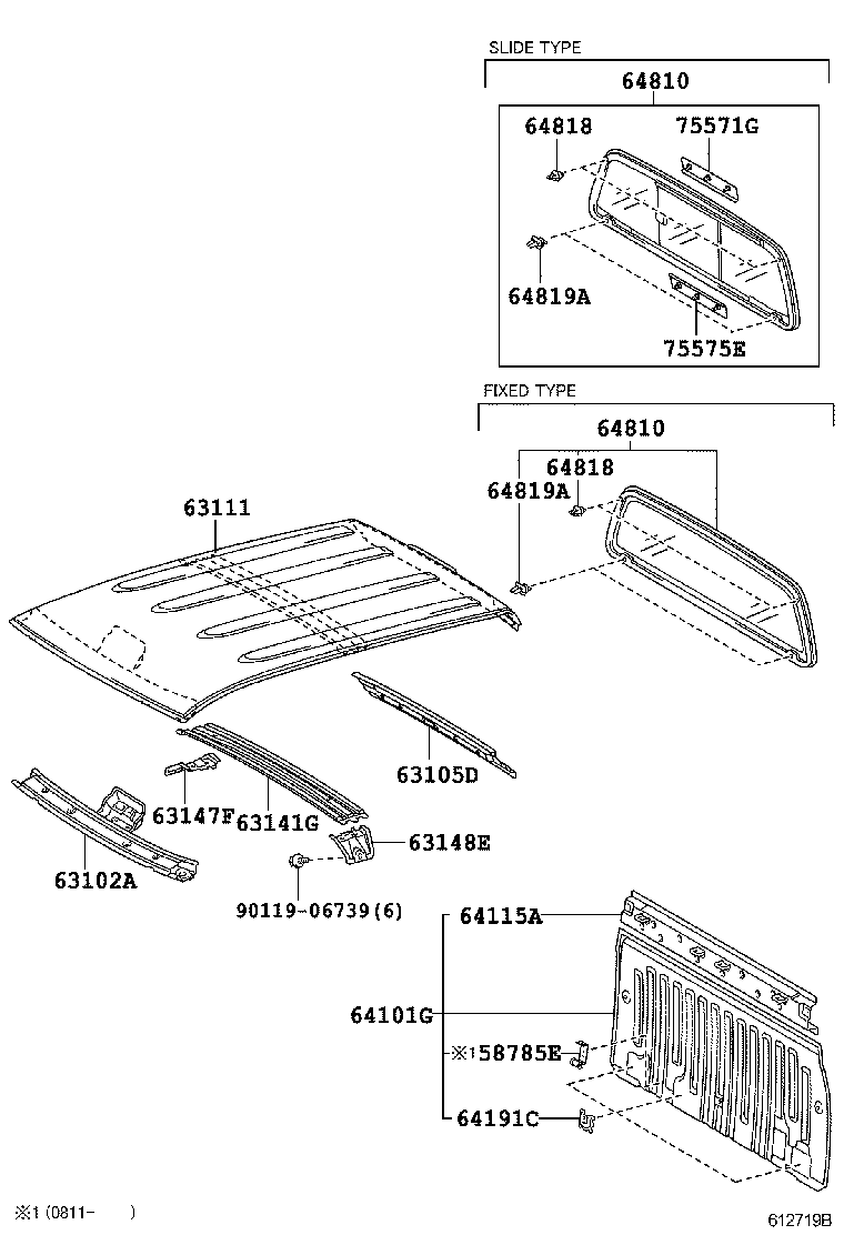 63111-0C100 PANEL, ROOF product image