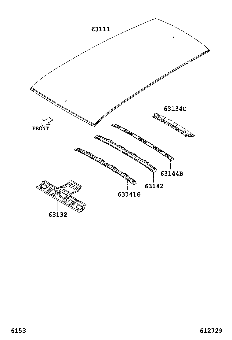 63132-BZ050 PANEL, WINDSHIELD HEADER, INNER product image