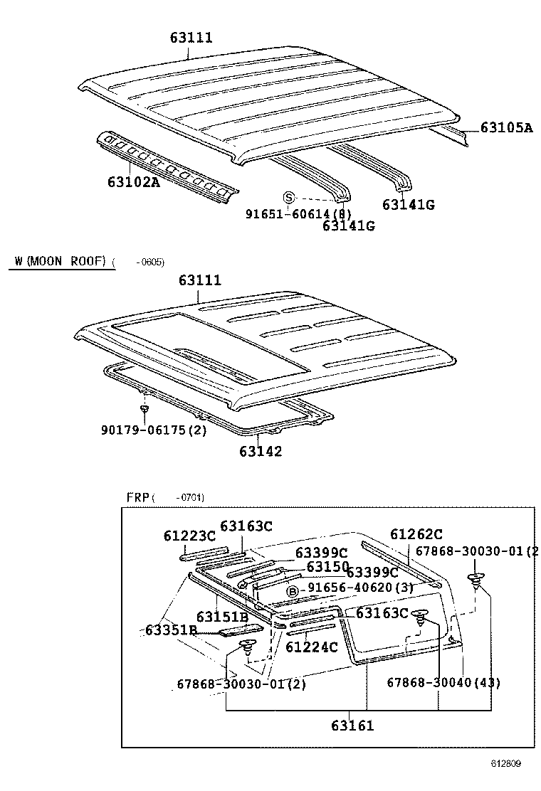 63111-60140 PANEL, ROOF product image