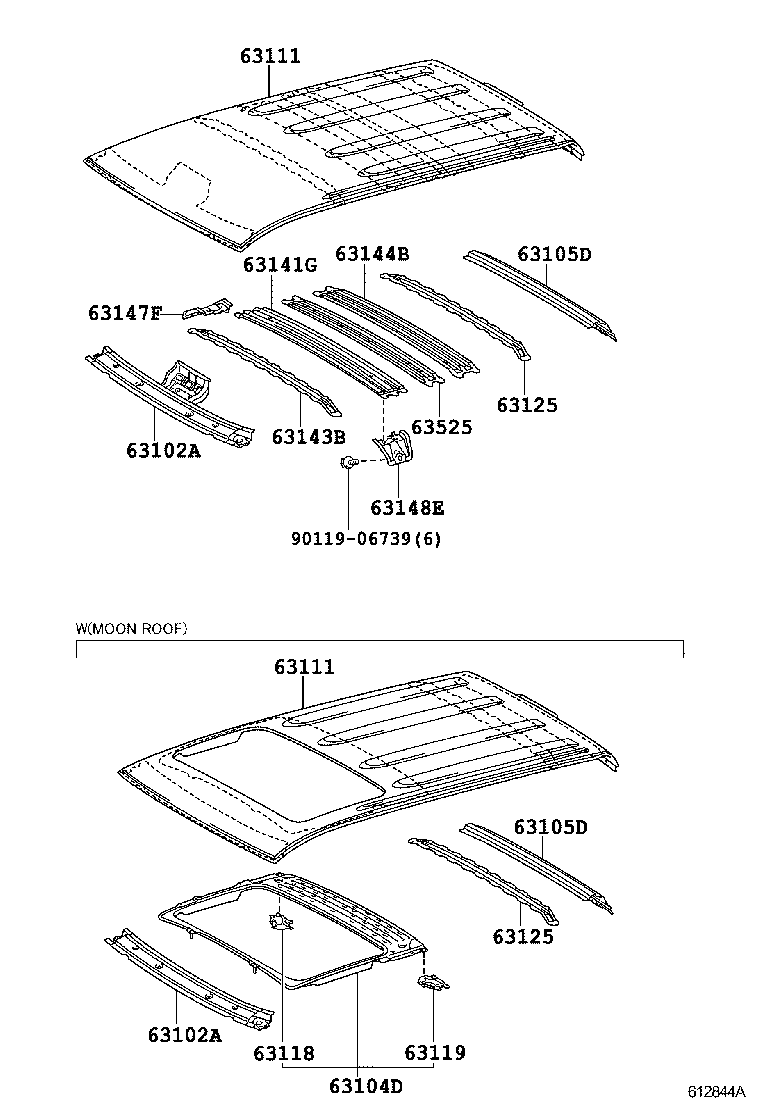 63111-0C100 PANEL, ROOF product image