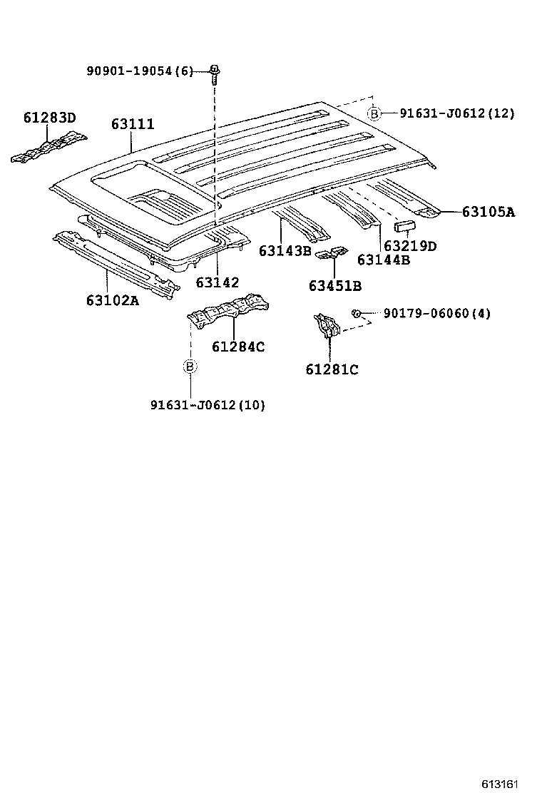 63111-60451 PANEL, ROOF product image