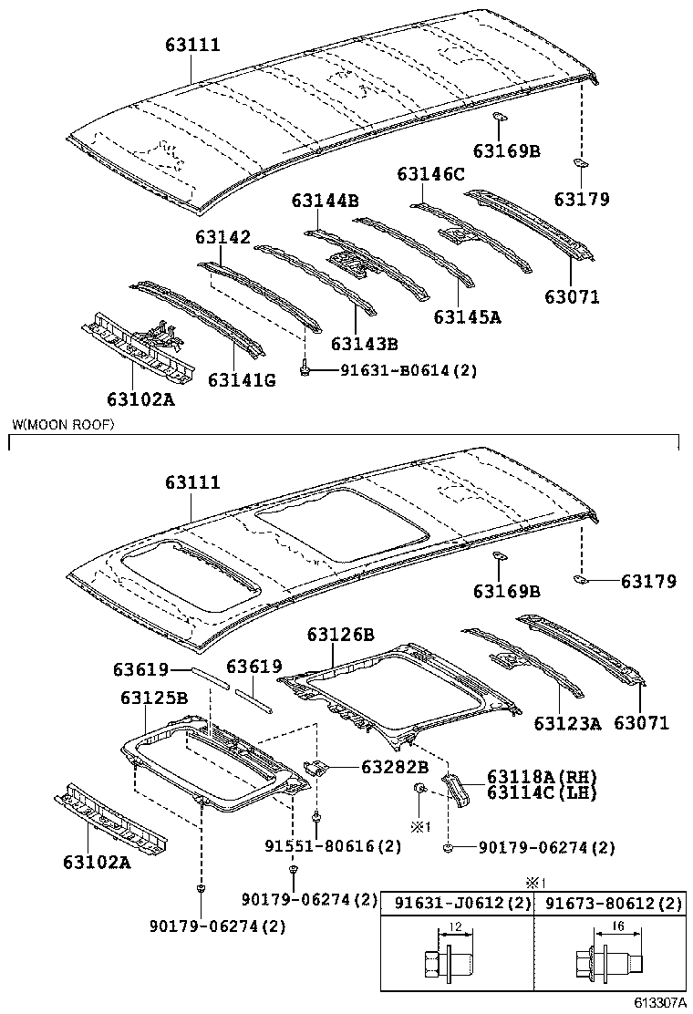 63103-28100 REINFORCEMENT, ROOF PANEL, NO.4 product image