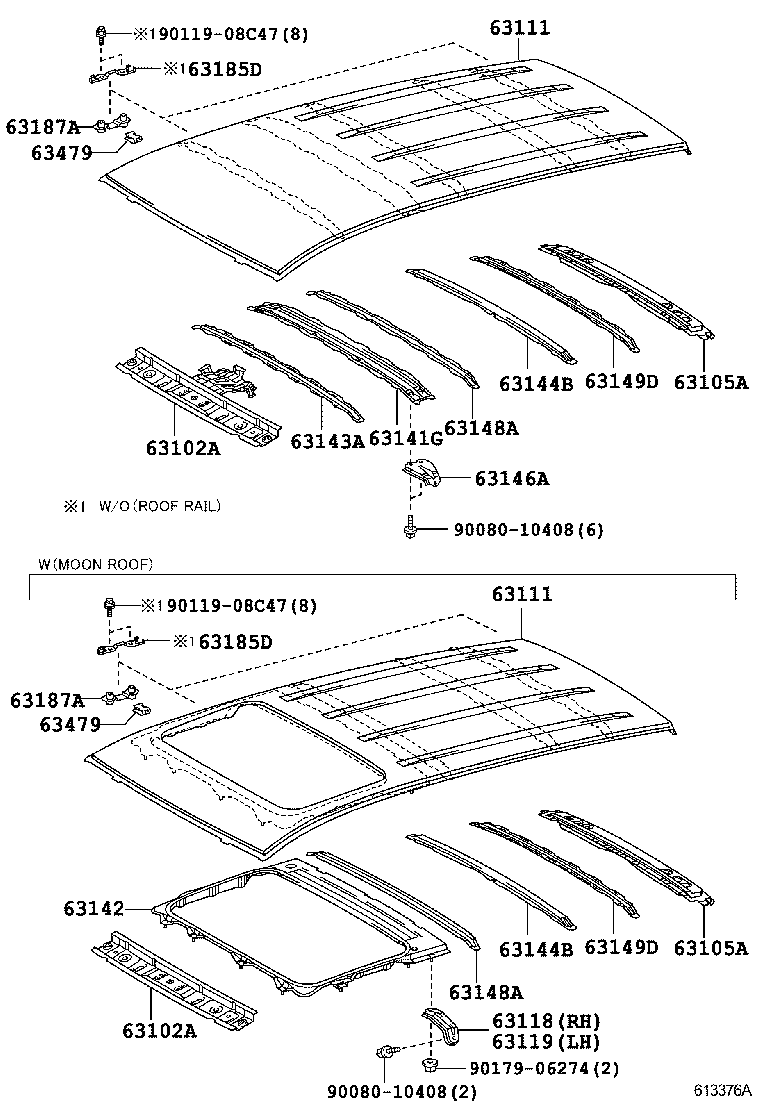 63409-0R011 SUPPORT SUB-ASSY, ROOF RACK, CENTER product image