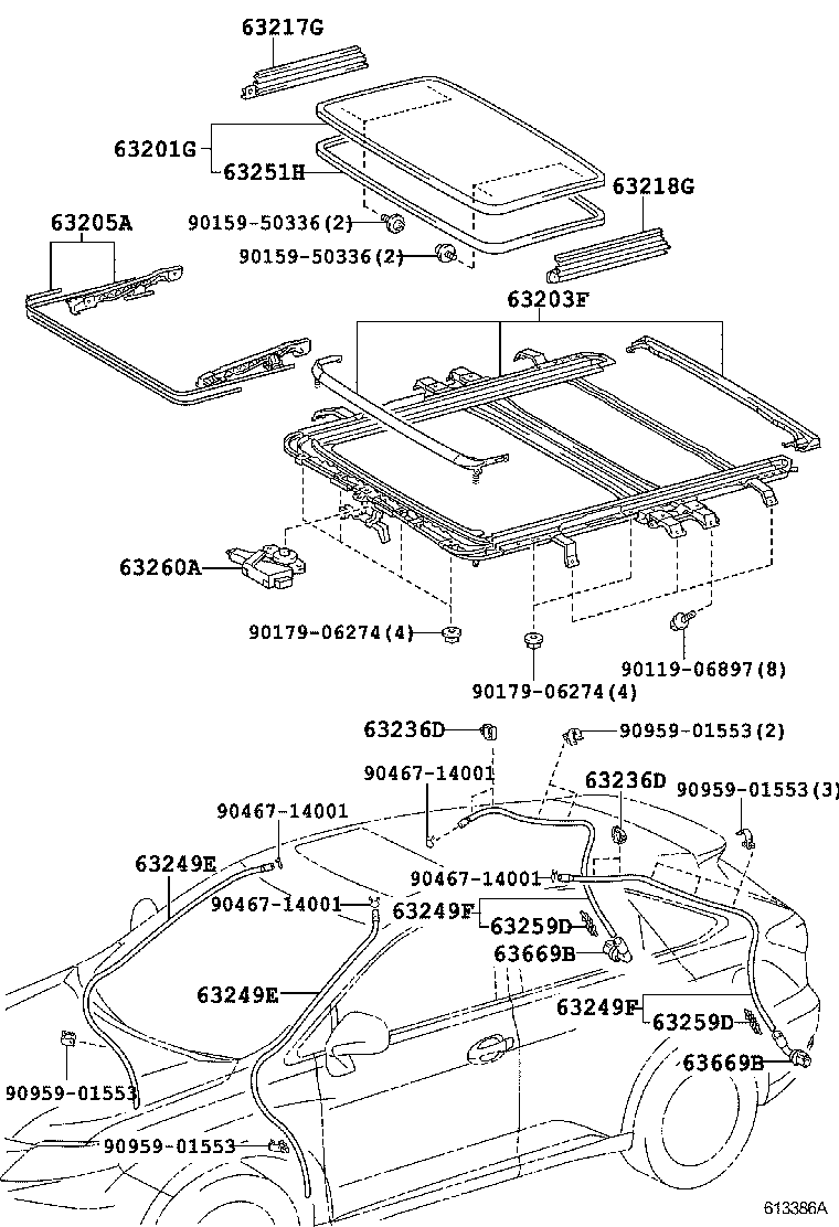 63185-48010 BRACKET, ROOF RACK, FRONT product image