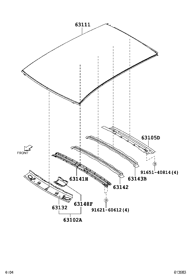 63132-B1010 PANEL, WINDSHIELD HEADER, INNER product image