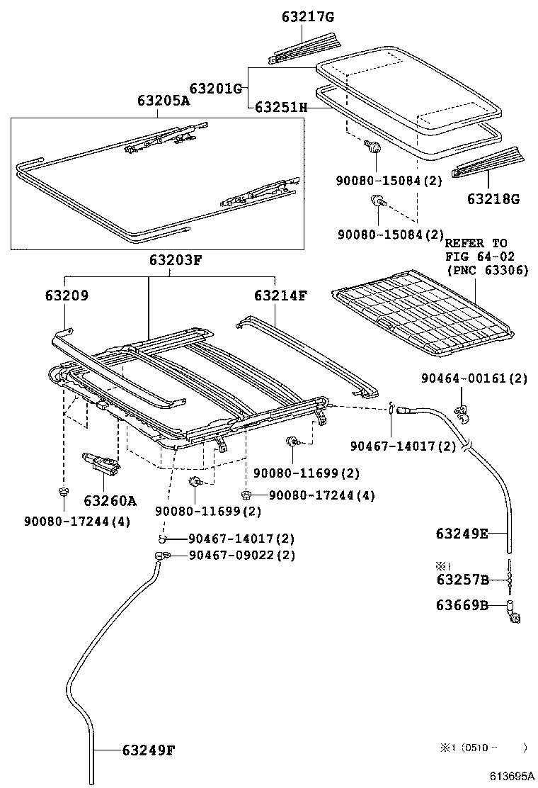 63142-0E020 REINFORCEMENT, ROOF PANEL, NO.2 product image