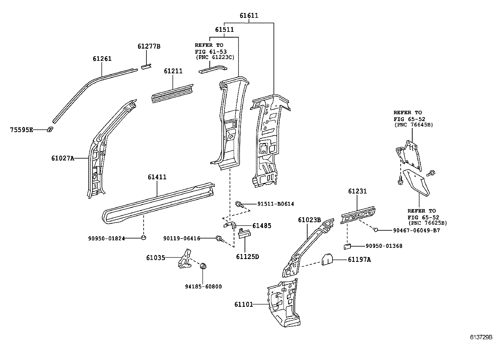 76607-60070 MUDGUARD SUB-ASSY, QUARTER PANEL, REAR RH product image