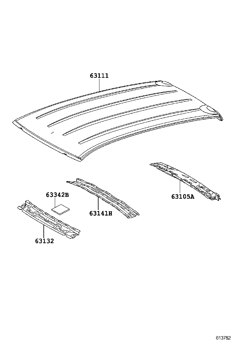 63132-0D070 PANEL, WINDSHIELD HEADER, INNER product image