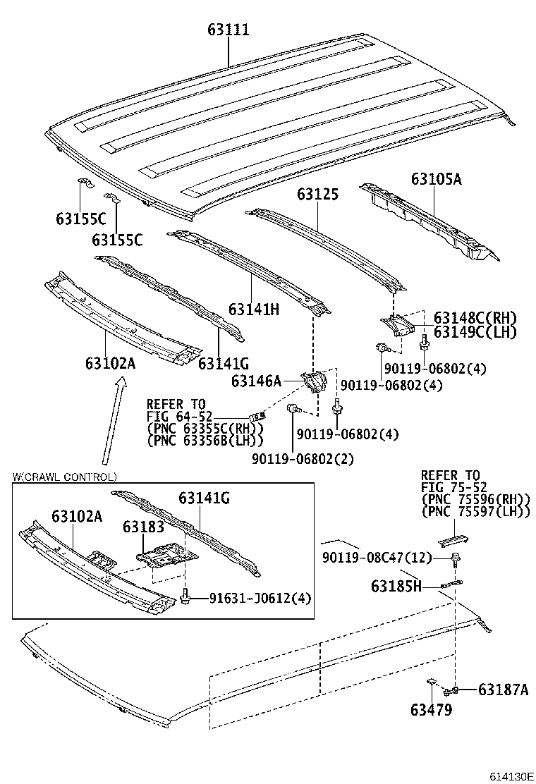 63102-35080 PANEL SUB-ASSY, WINDSHIELD HEADER product image