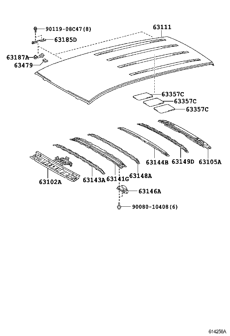 63102-0R901 PANEL SUB-ASSY, WINDSHIELD HEADER product image