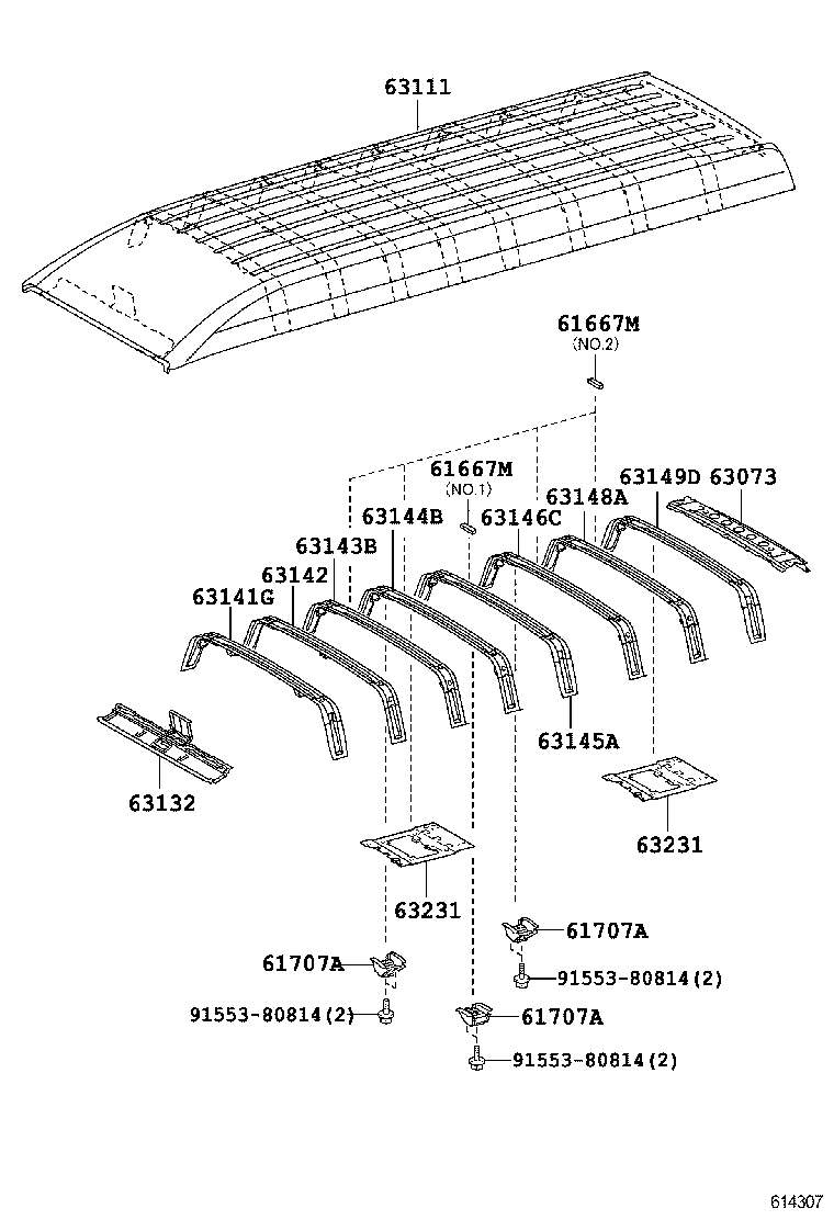 63102-26170 PANEL, WINDSHIELD HEADER, INNER product image