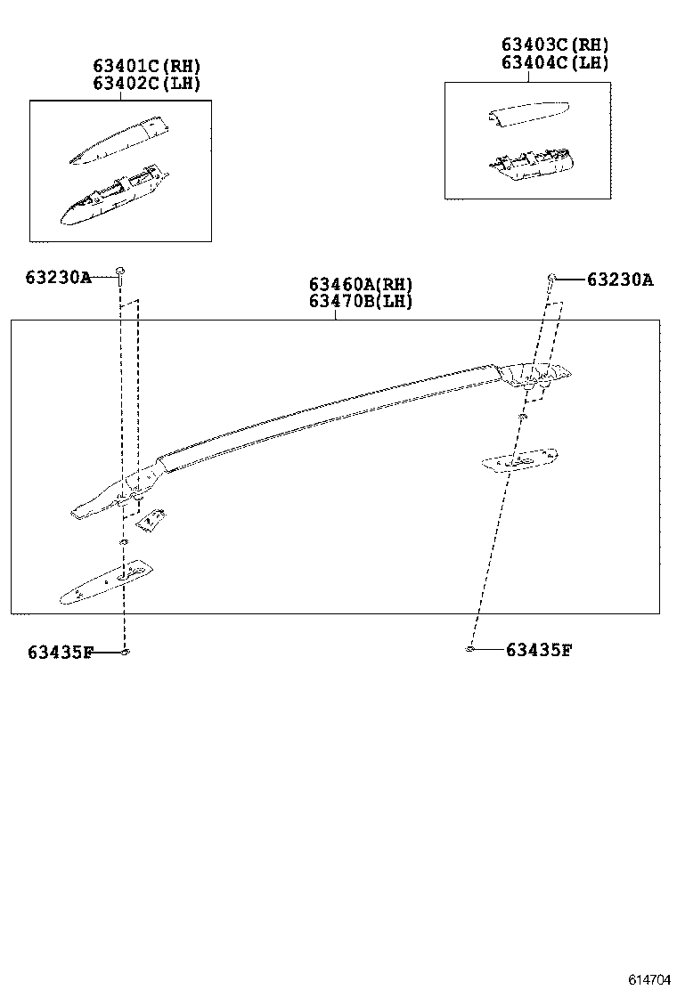 63404-0R020 COVER SUB-ASSY, ROOF RACK, REAR LH product image