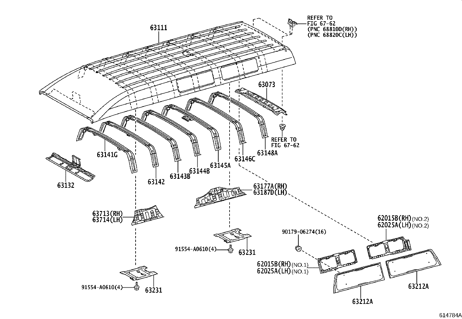 63102-26330 PANEL, WINDSHIELD HEADER, INNER product image