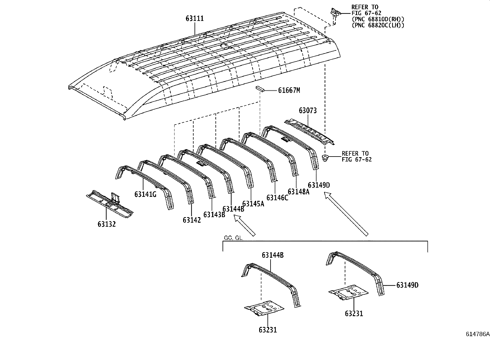 63102-26330 PANEL, WINDSHIELD HEADER, INNER product image
