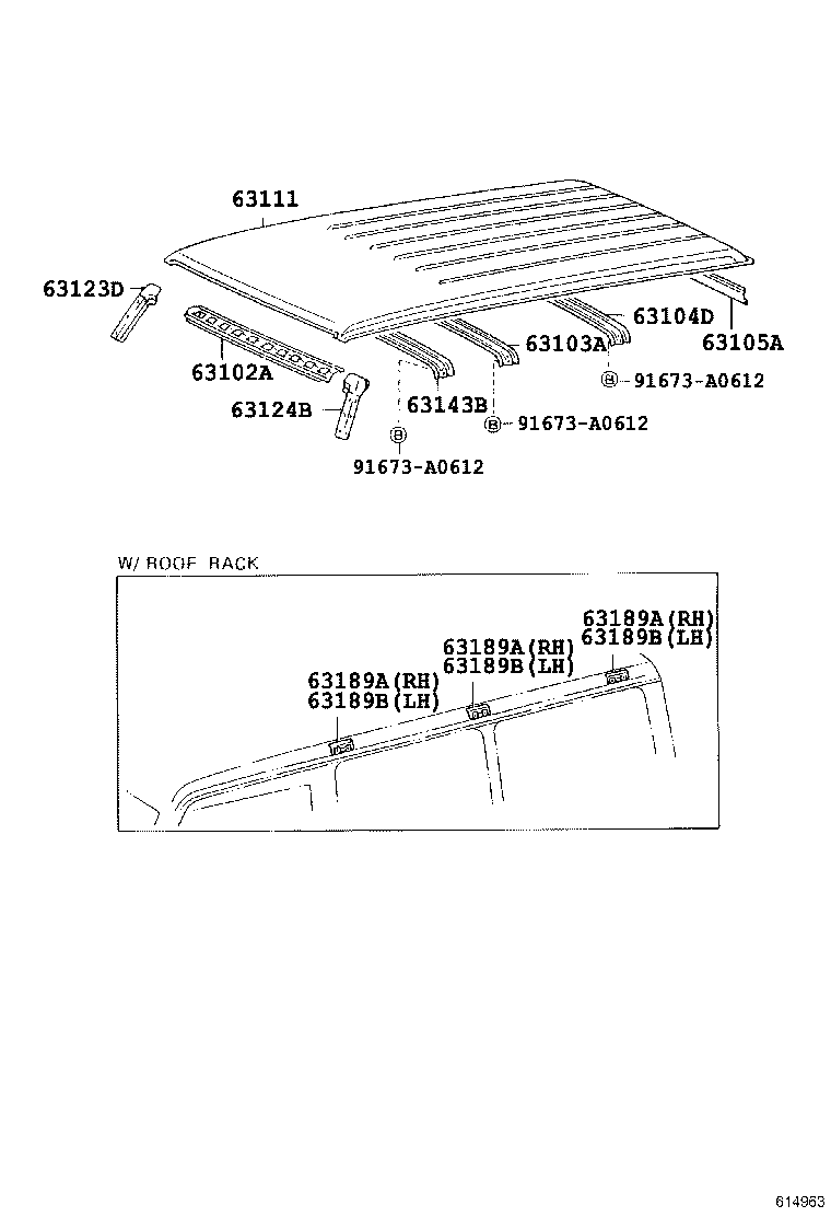 63123-60070 REINFORCEMENT, ROOF PANEL, FRONT RH product image