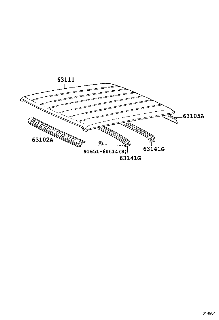 63123-60070 REINFORCEMENT, ROOF PANEL, FRONT RH product image