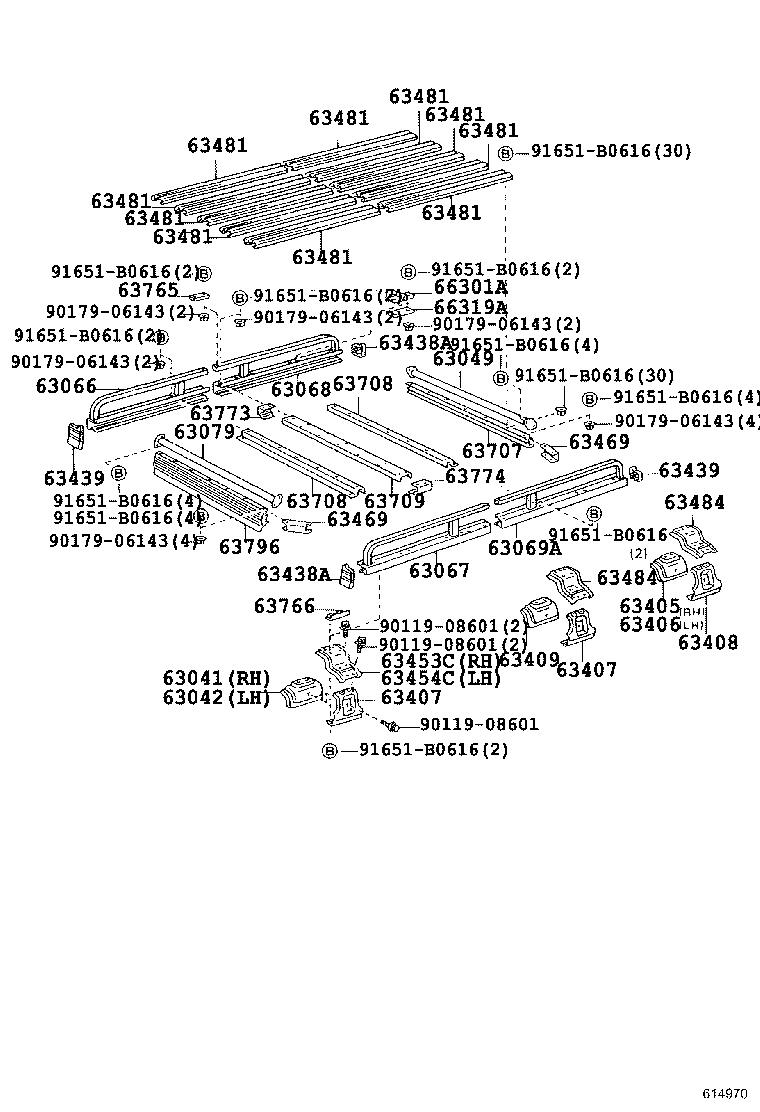 63123-60070 REINFORCEMENT, ROOF PANEL, FRONT RH product image