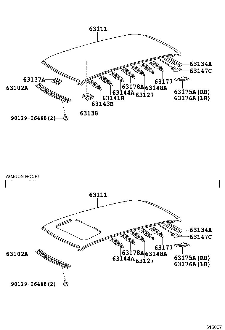 63102-21010 PANEL SUB-ASSY, WINDSHIELD HEADER product image