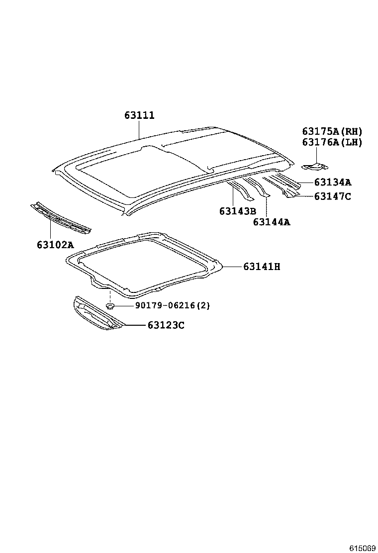 63102-21010 PANEL SUB-ASSY, WINDSHIELD HEADER product image