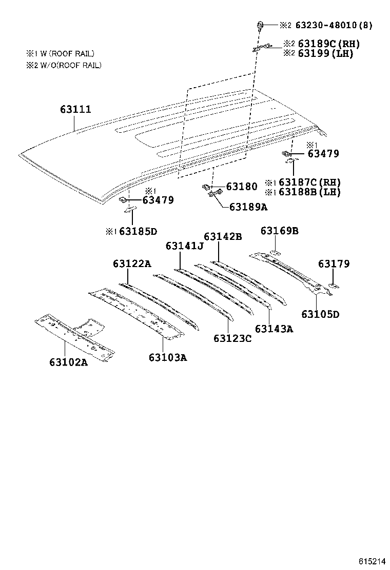 63178-0E040 REINFORCEMENT, ROOF PANEL product image