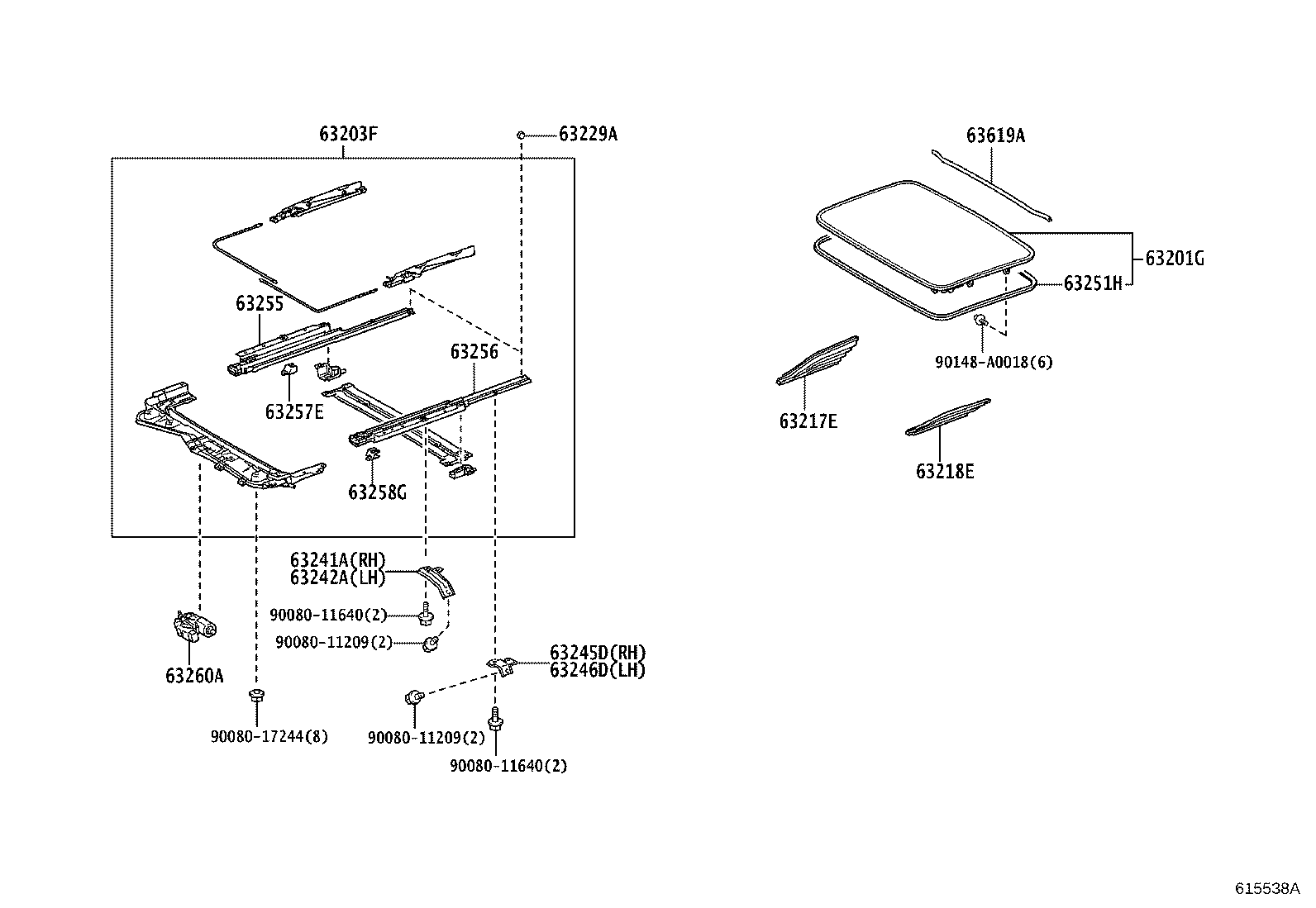 63169-0E020 RETAINER, ROOF REINFORCEMENT, NO.2 product image