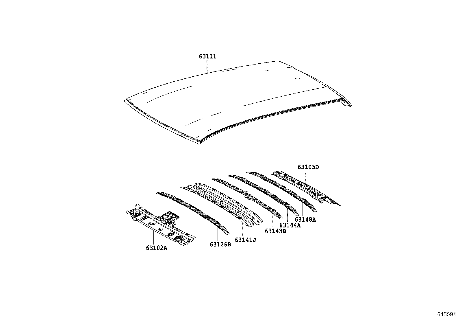 63102-F4011 PANEL SUB-ASSY, WINDSHIELD HEADER product image
