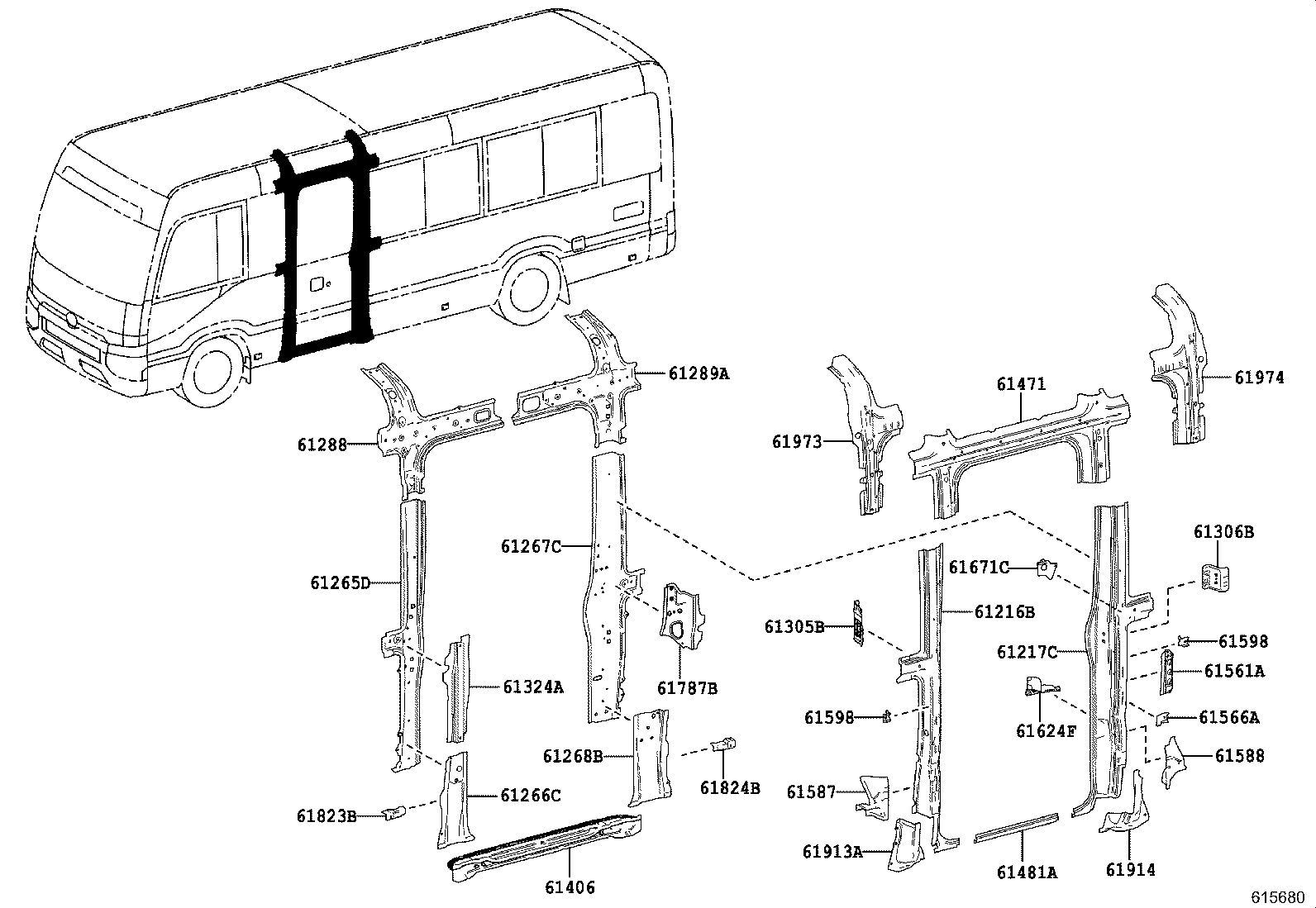 53258-36010 BRACKET, FRONT END PANEL MOUNTING, LH product image