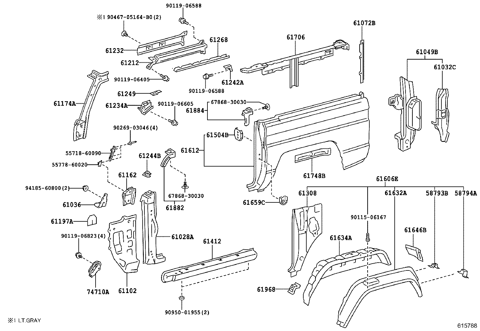 58741-60090 PROTECTOR, REAR WHEEL EXTENSION, RH product image
