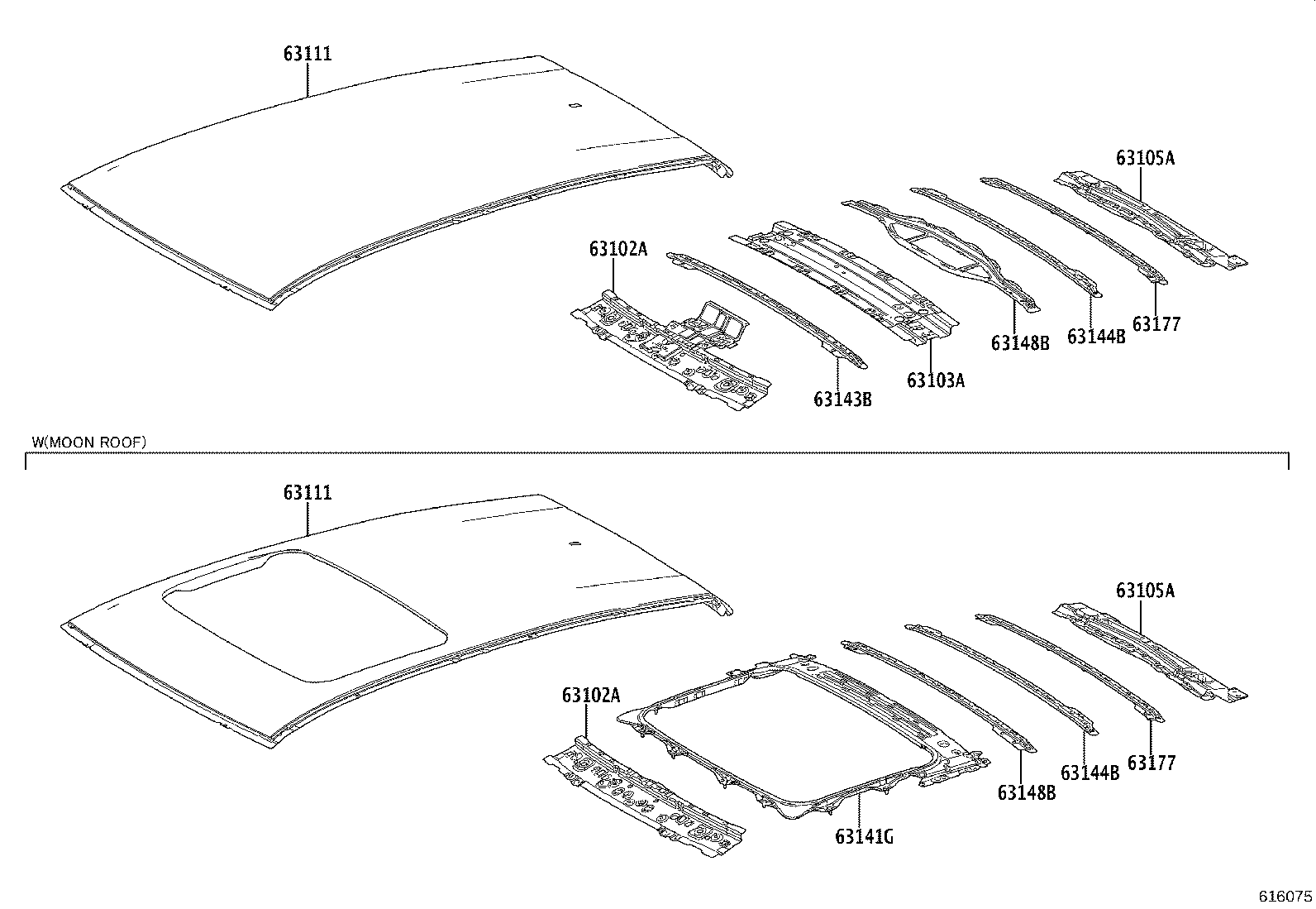 63102-76904 PANEL SUB-ASSY, WINDSHIELD HEADER product image