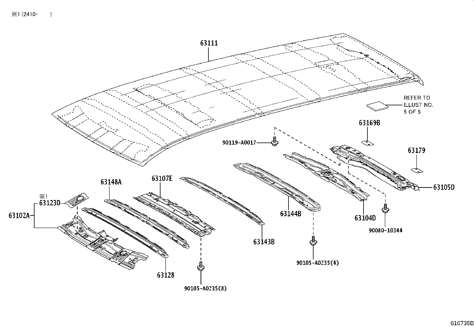 63402-08010 COVER SUB-ASSY, ROOF RACK, FRONT LH product image