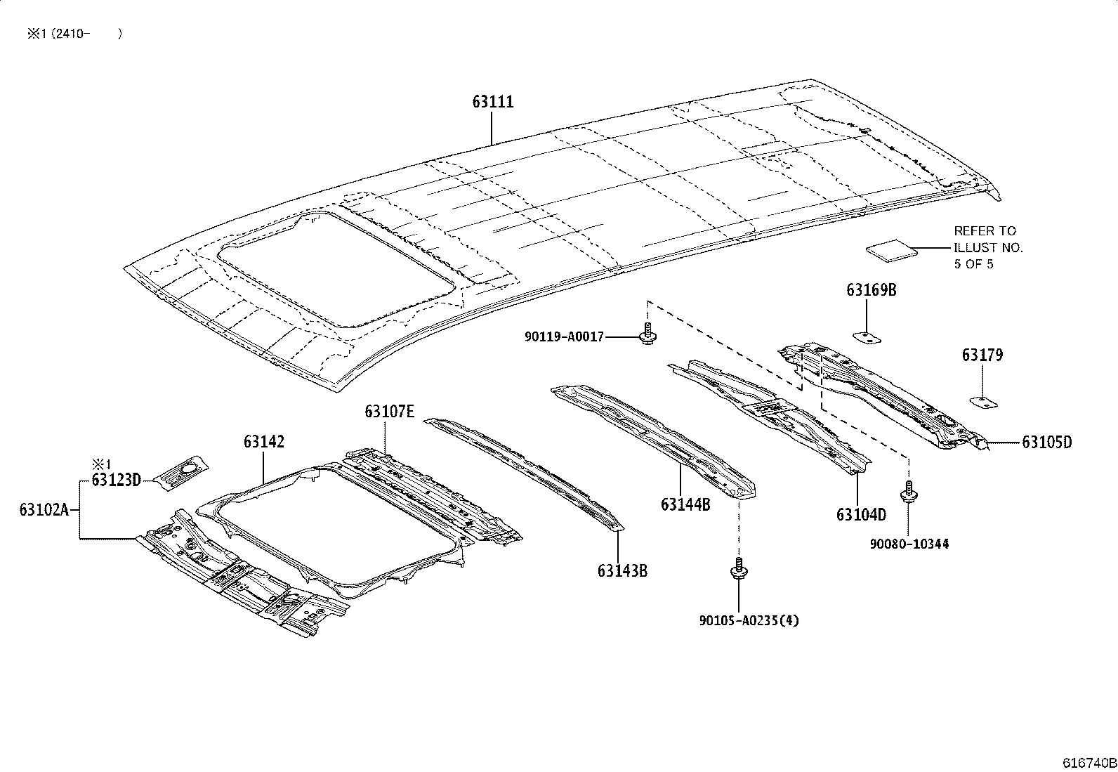 63402-08010 COVER SUB-ASSY, ROOF RACK, FRONT LH product image