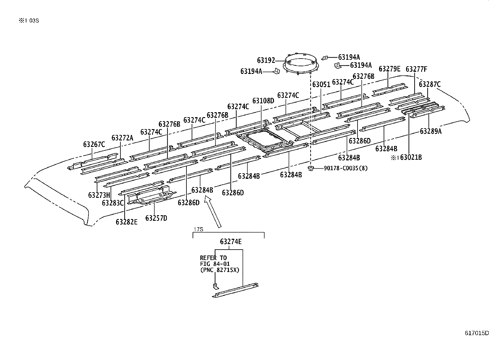 63132-0S020 PANEL, WINDSHIELD HEADER, INNER product image
