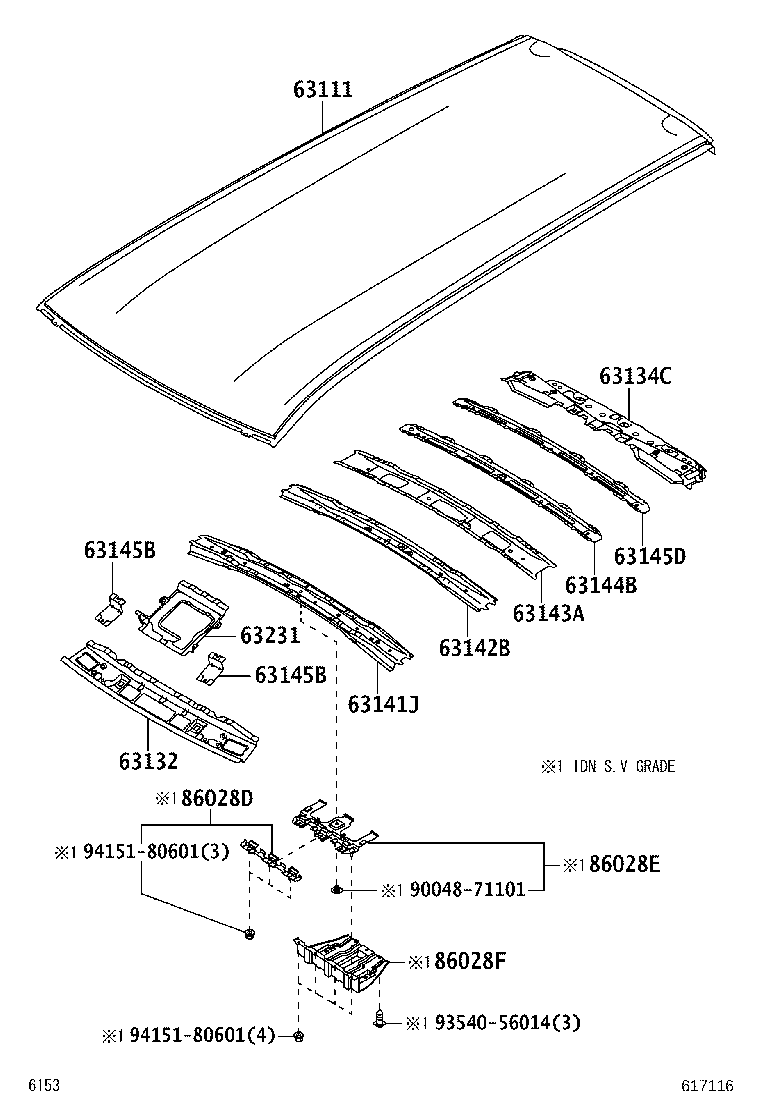 63132-BZ290 PANEL, WINDSHIELD HEADER, INNER product image