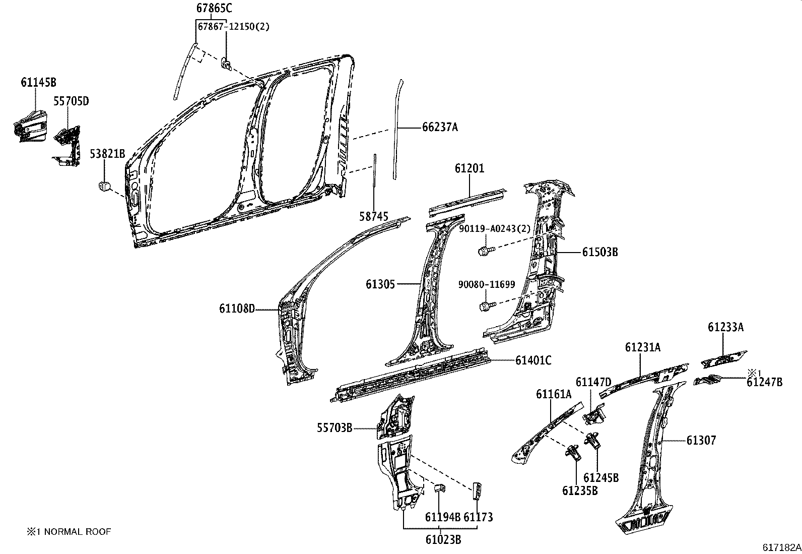61114-0C010 PANEL, SIDE, OUTER NO.2 LH product image