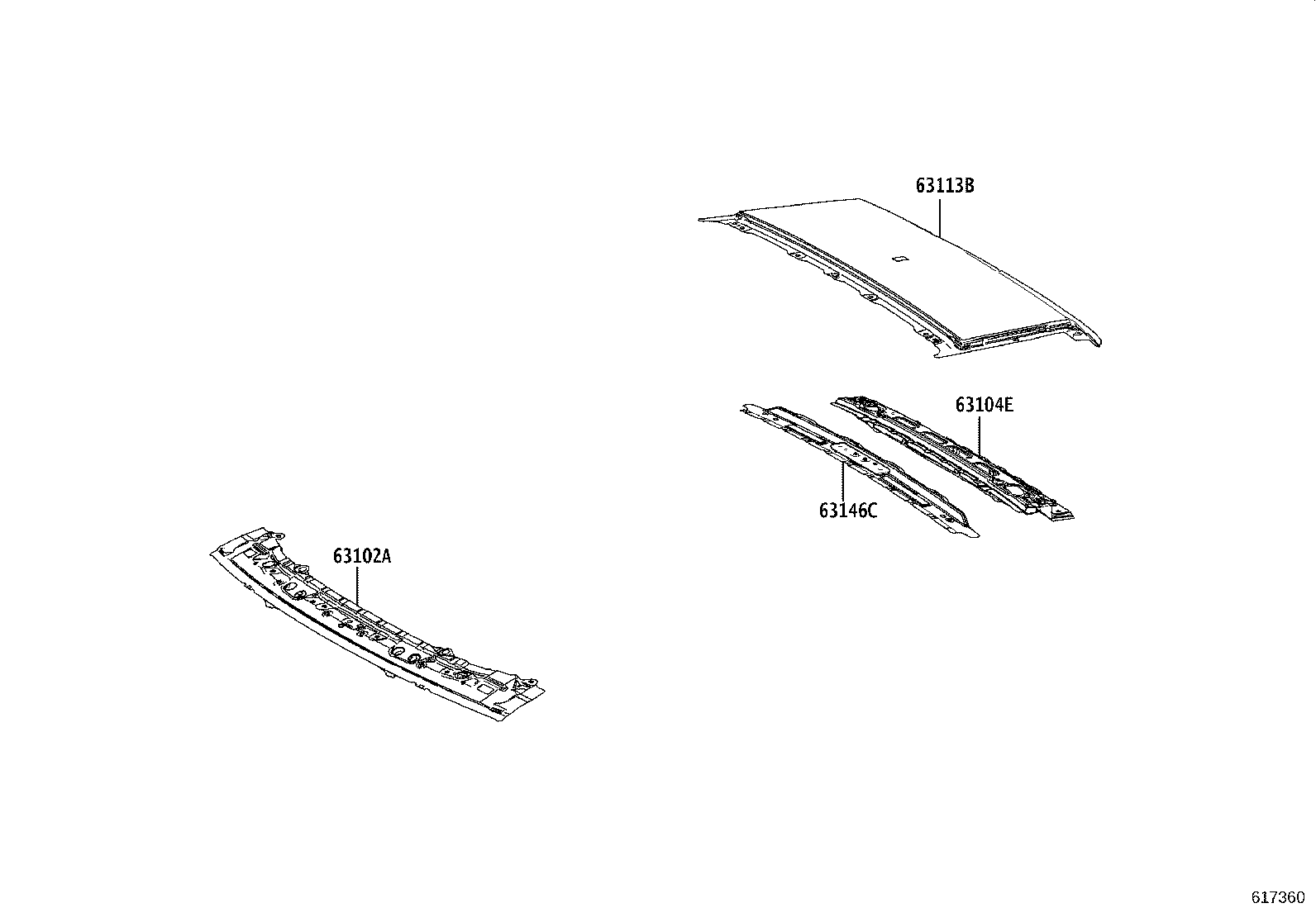 63149-F6010 REINFORCEMENT, ROOF PANEL, NO.8 product image