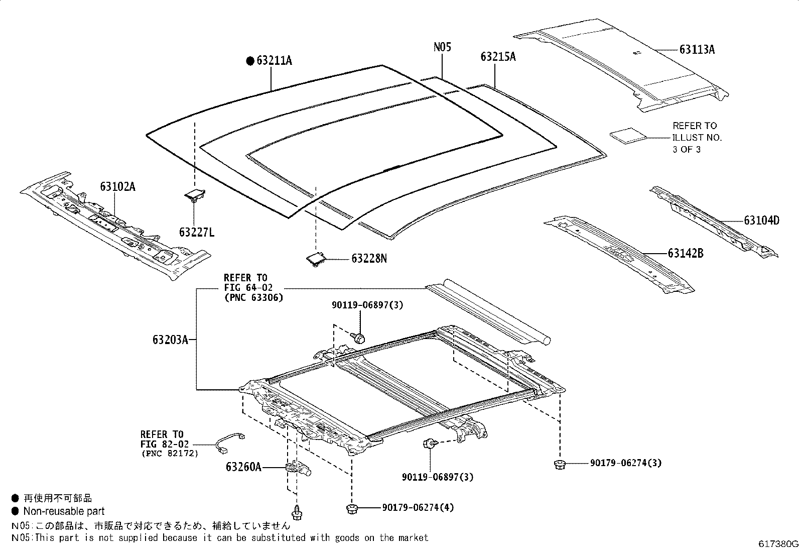 63111-42310 PANEL, ROOF product image