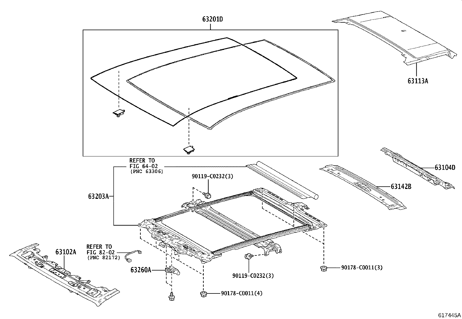63102-0R220 PANEL SUB-ASSY, WINDSHIELD HEADER product image