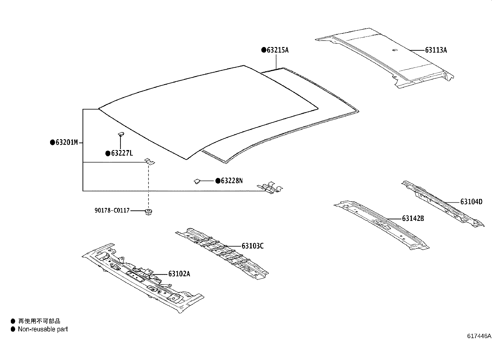 63102-0R220 PANEL SUB-ASSY, WINDSHIELD HEADER product image