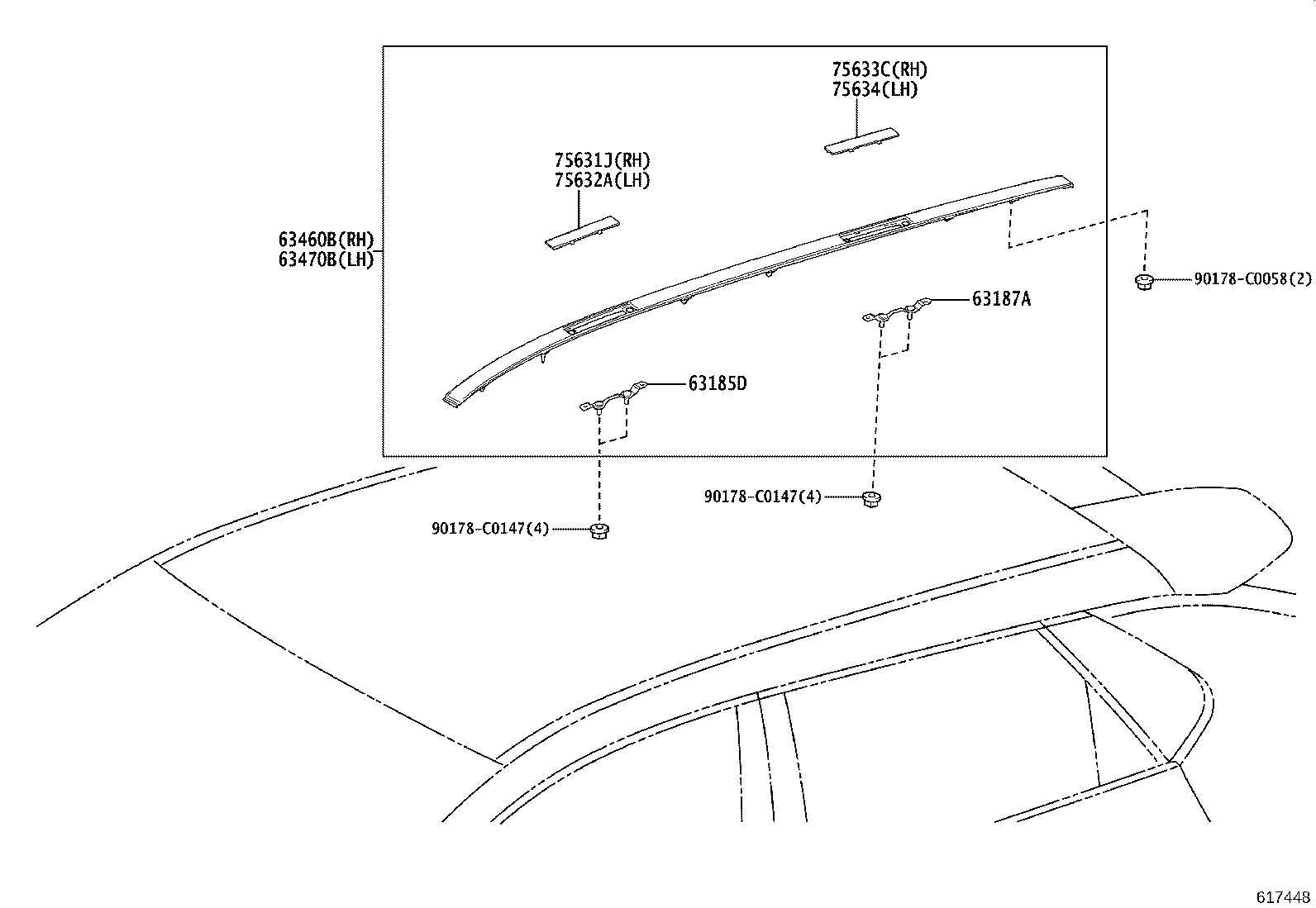 63102-0R220 PANEL SUB-ASSY, WINDSHIELD HEADER product image