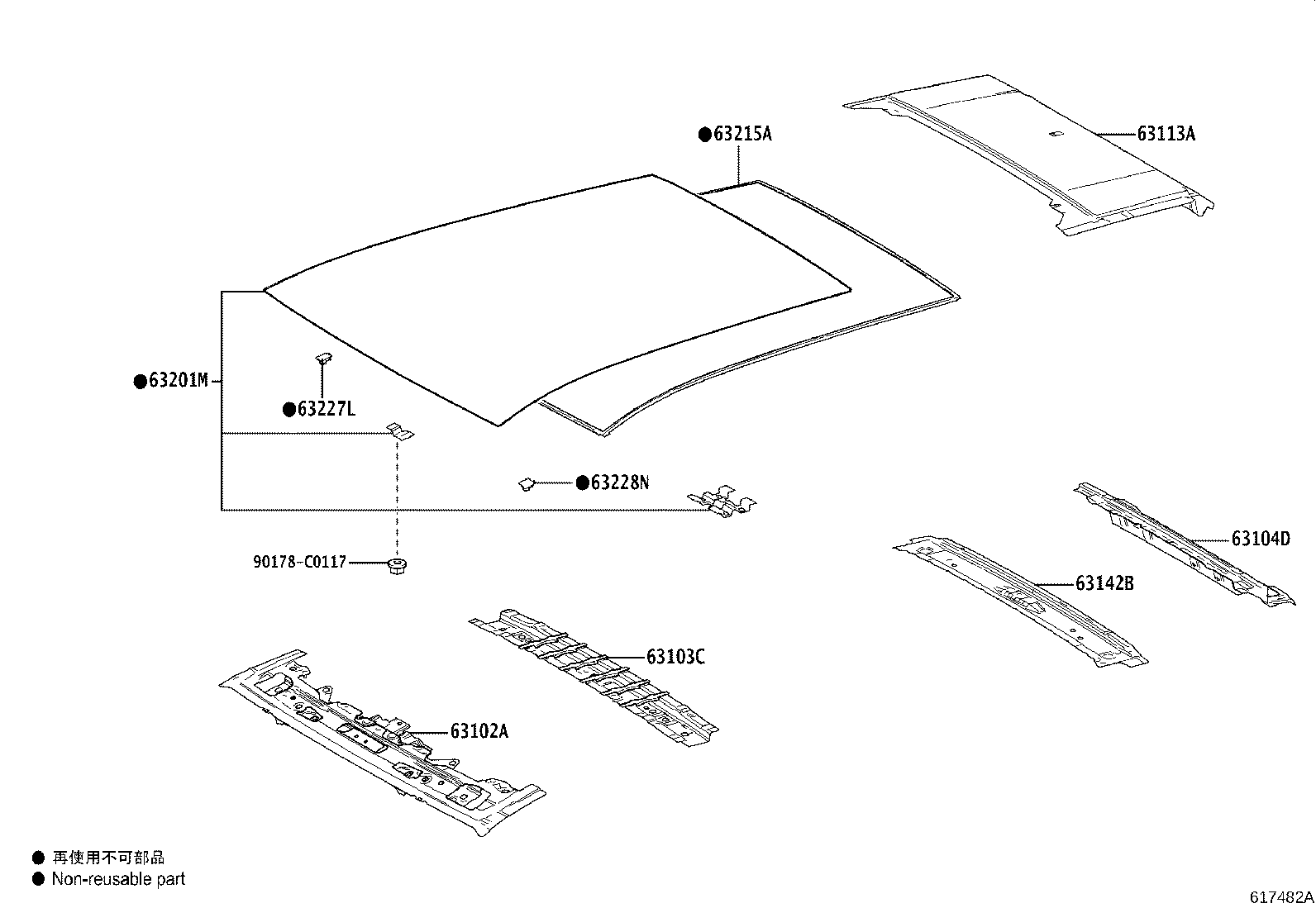 63102-0R230 PANEL SUB-ASSY, WINDSHIELD HEADER product image