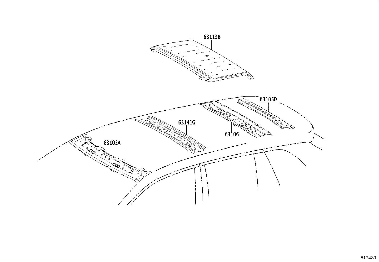 63102-16060 PANEL SUB-ASSY, WINDSHIELD HEADER product image