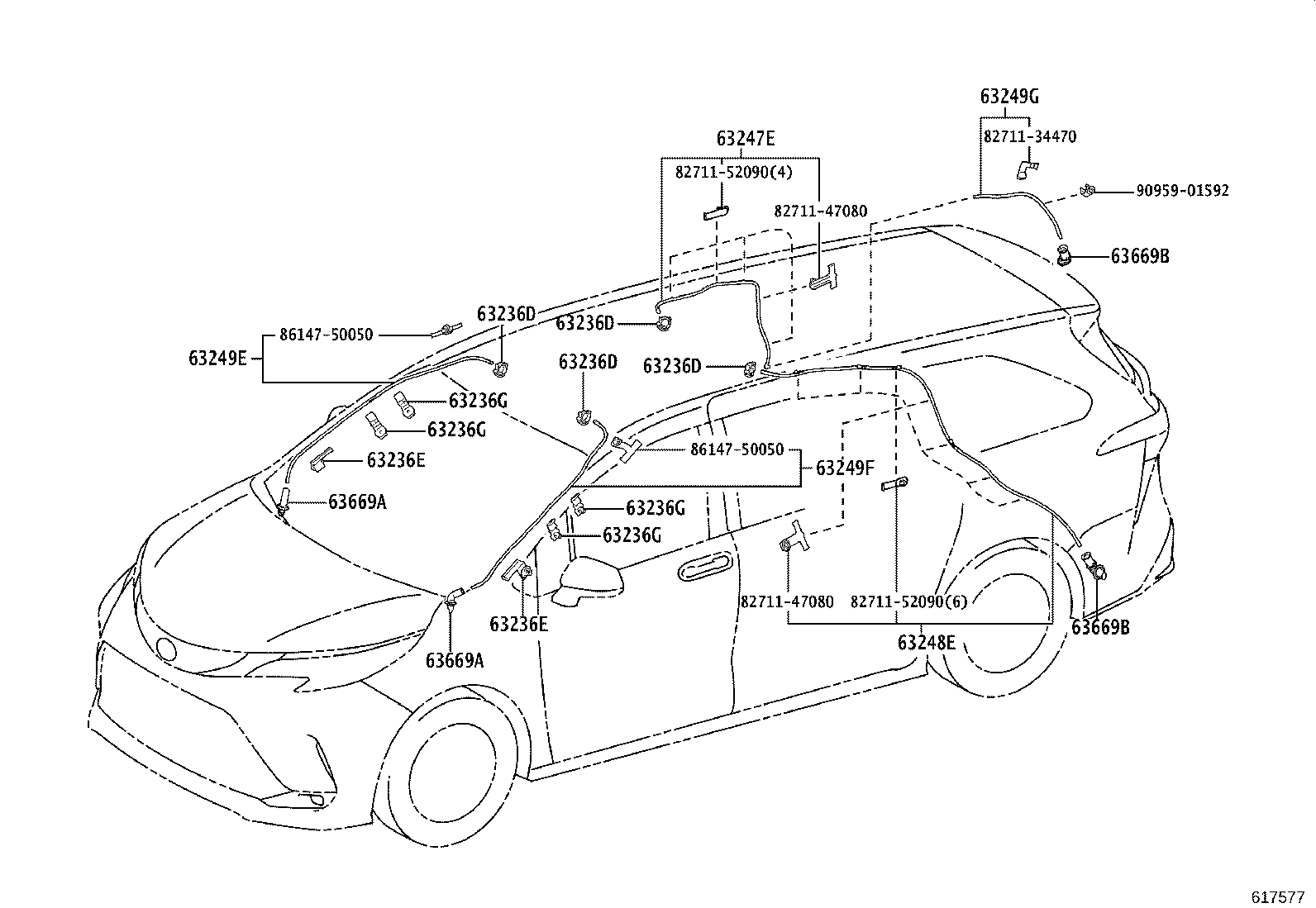 63403-08040 COVER SUB-ASSY, ROOF RACK, REAR RH product image
