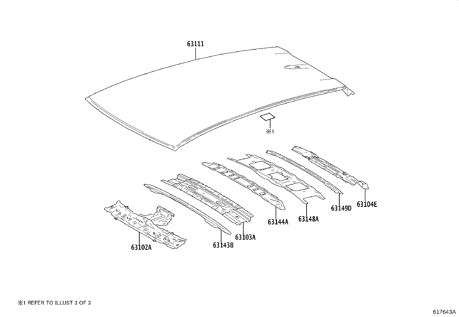 63102-46901 PANEL SUB-ASSY, WINDSHIELD HEADER product image