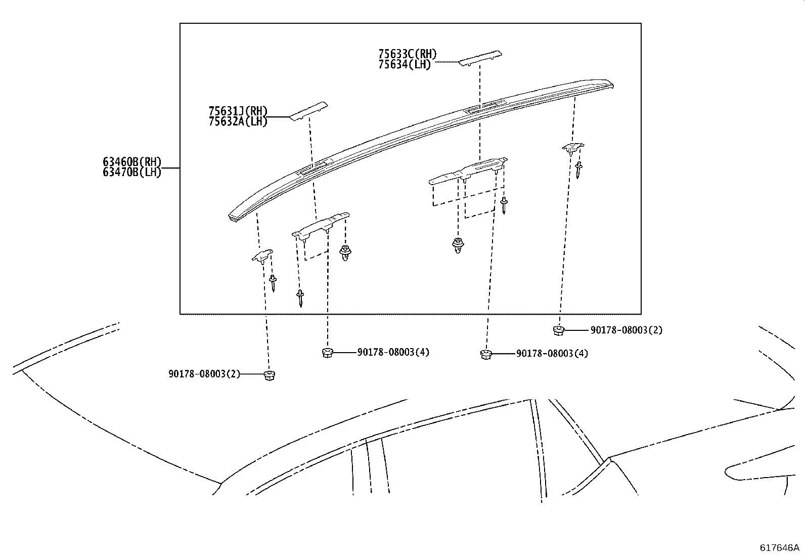 63102-46901 PANEL SUB-ASSY, WINDSHIELD HEADER product image