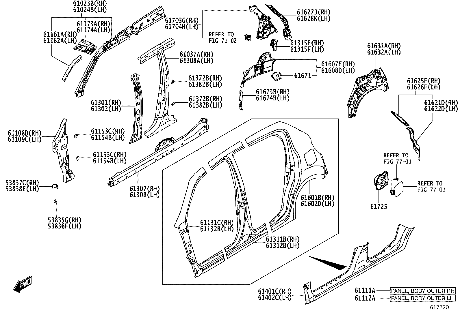 61024-WC005 PILLAR SUB-ASSY, FRONT BODY, INNER LH product image
