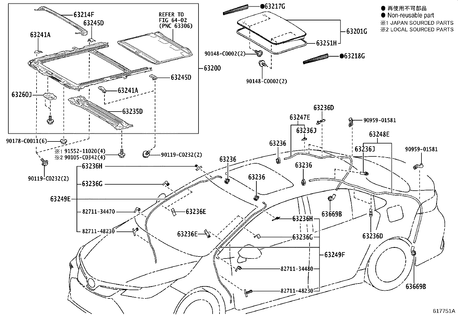 63128-02130 REINFORCEMENT, ROOF PANEL, NO.6 product image