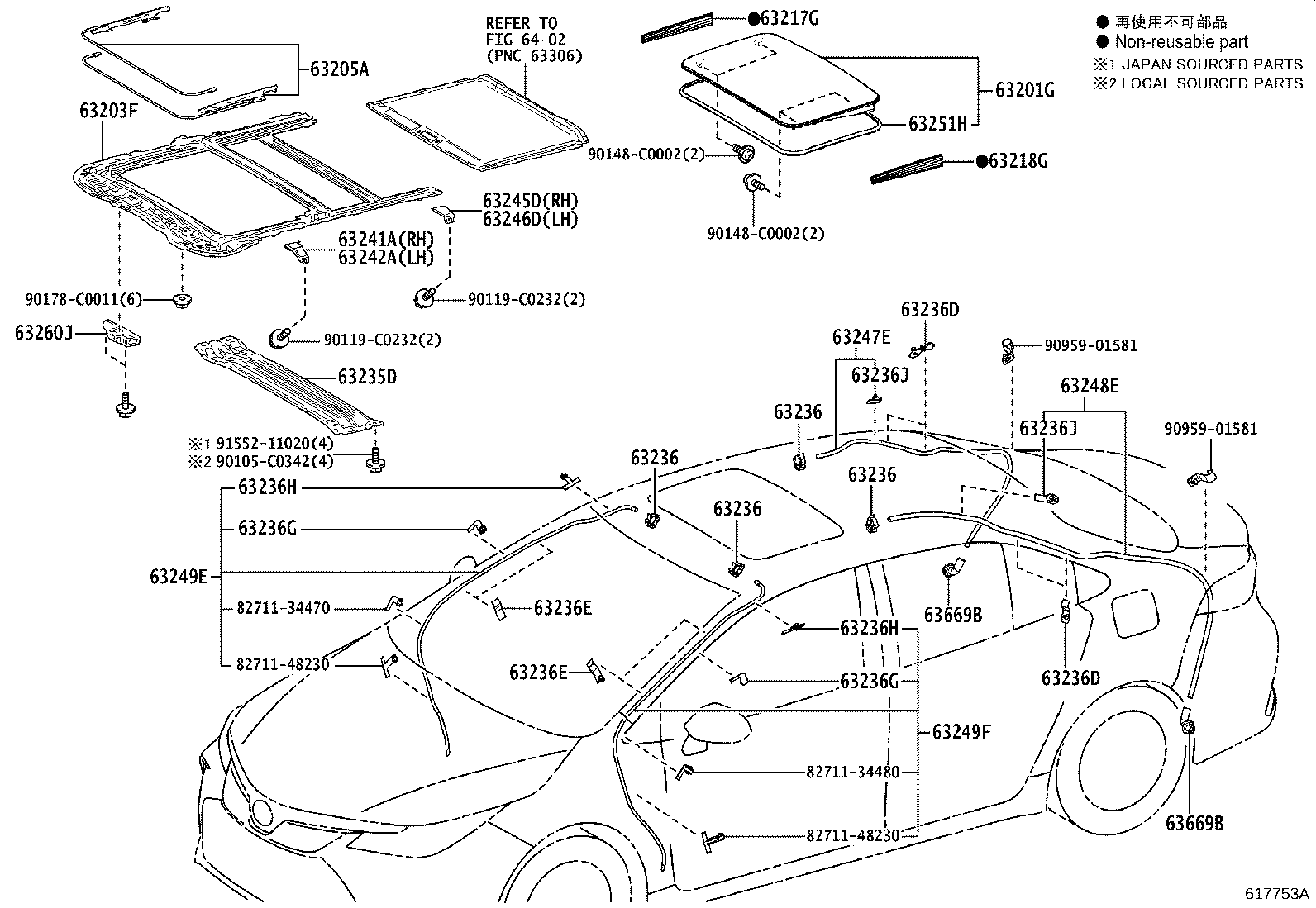 63128-02130 REINFORCEMENT, ROOF PANEL, NO.6 product image